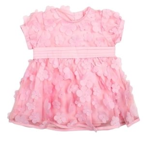 Chicco Light Pink Cotton Blend A-Line Above The Knee Casual Dress